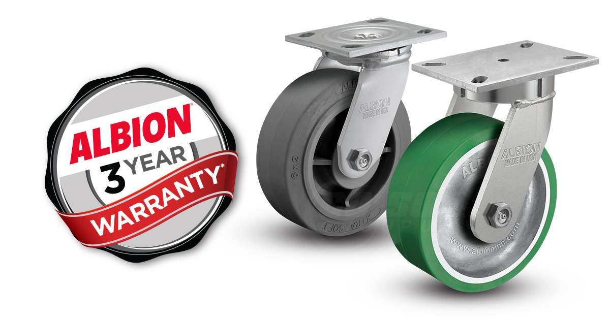 Albion 3-year Warranty with 16 Series and 310 Series casters